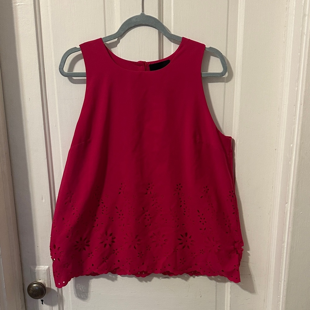 Pink Eyelet Tank Top